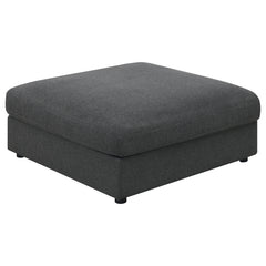 Tampa Furniture Outlet - Coaster - Serene Square Upholstered Ottoman Charcoal - 551326