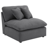 Tampa Furniture Outlet - Coaster - Hobson Upholstered Armless Chair Charcoal - 551455