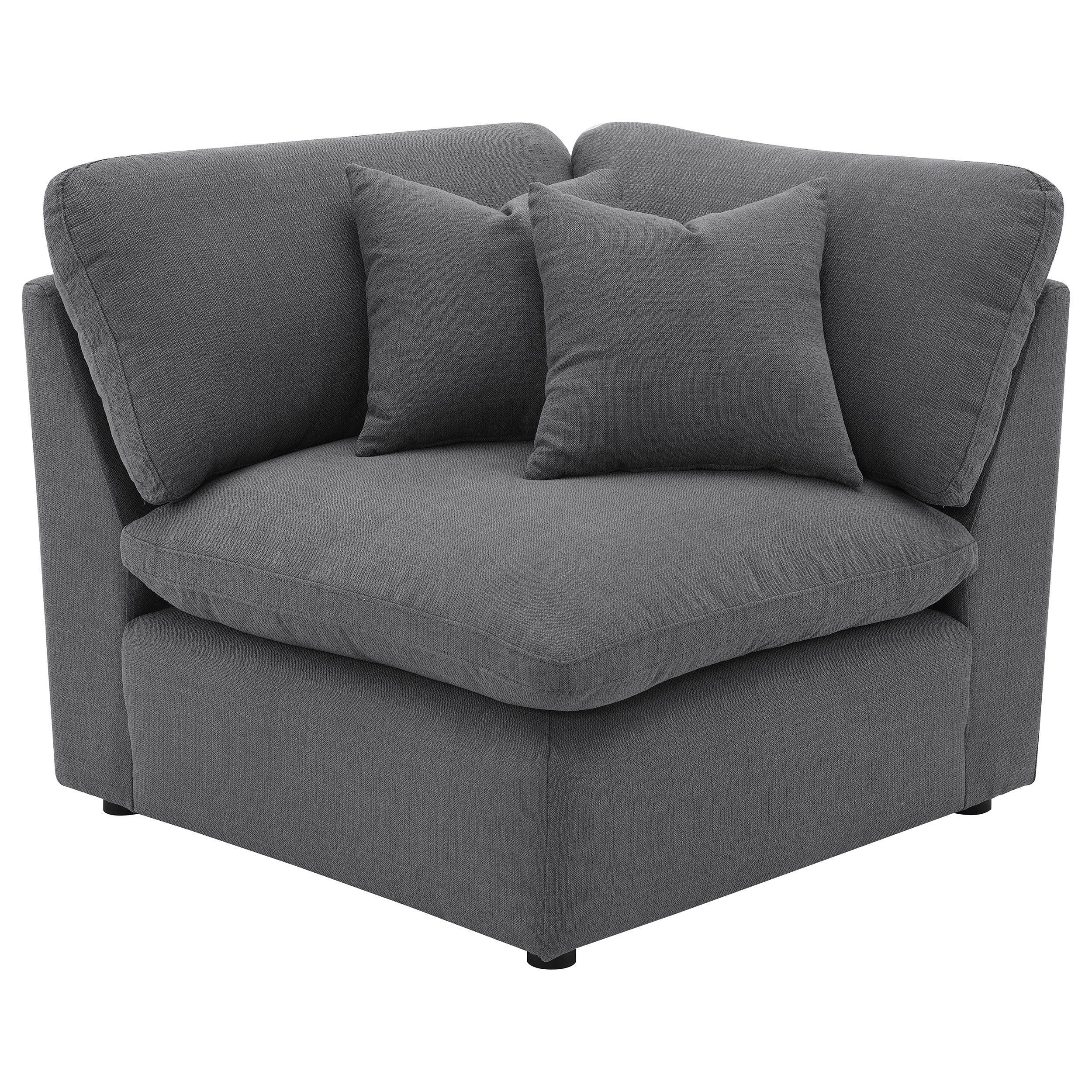 Tampa Furniture Outlet - Coaster - Hobson Upholstered Corner Charcoal - 551456