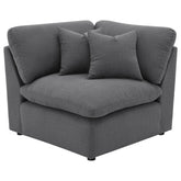 Tampa Furniture Outlet - Coaster - Hobson Upholstered Corner Charcoal - 551456