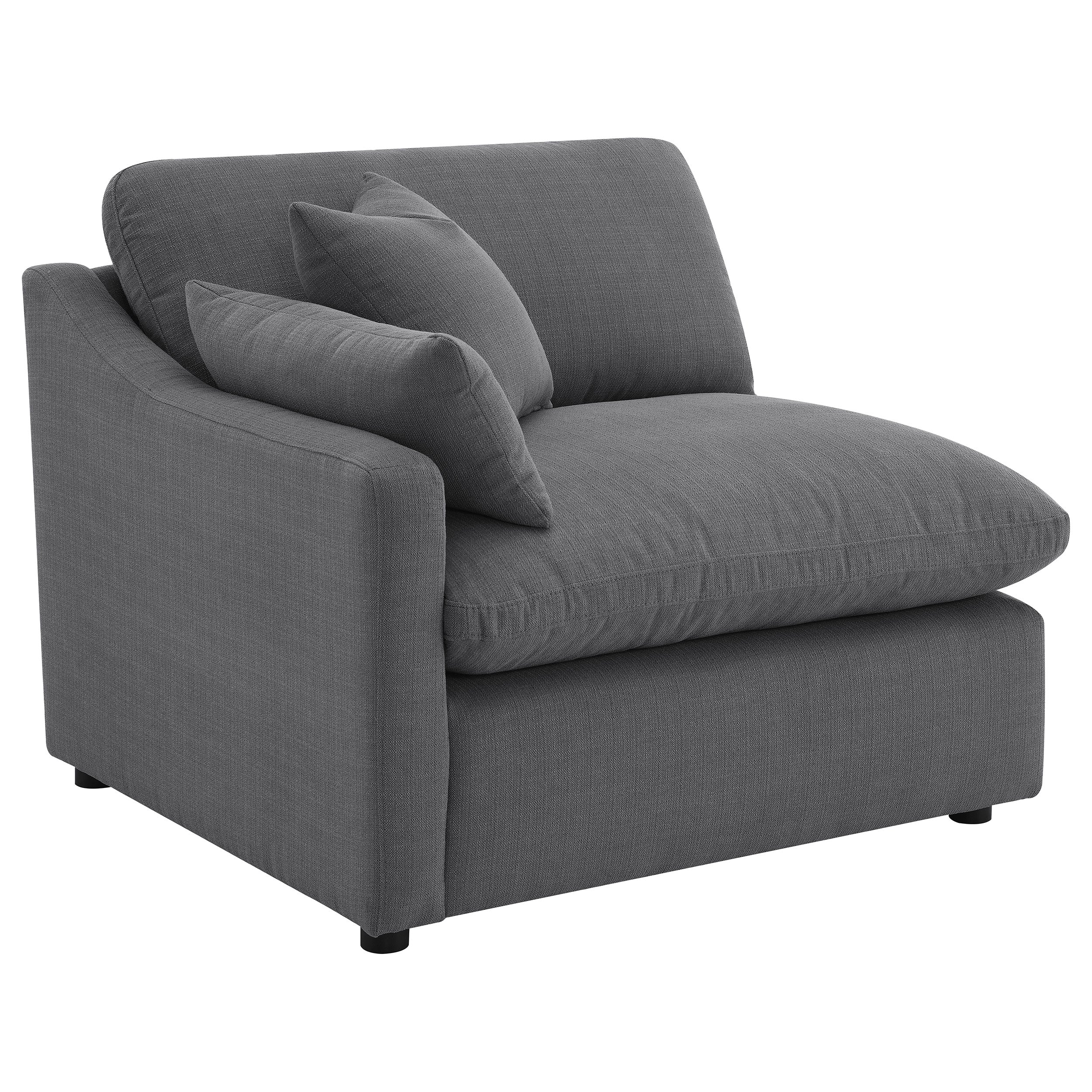 Tampa Furniture Outlet - Coaster - Hobson Upholstered LAF Chair Charcoal - 551458LAF