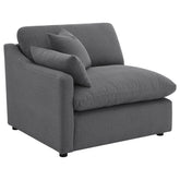 Tampa Furniture Outlet - Coaster - Hobson Upholstered LAF Chair Charcoal - 551458LAF
