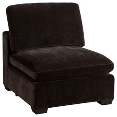 Tampa Furniture Outlet - Coaster - Lakeview Upholstered Armless Chair Dark Chocolate - 551464