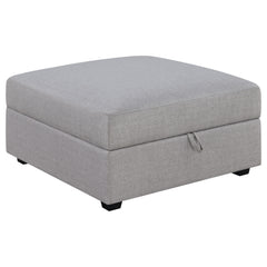 Tampa Furniture Outlet - Coaster - Cambria Square Upholstered Storage Ottoman Grey - 551513