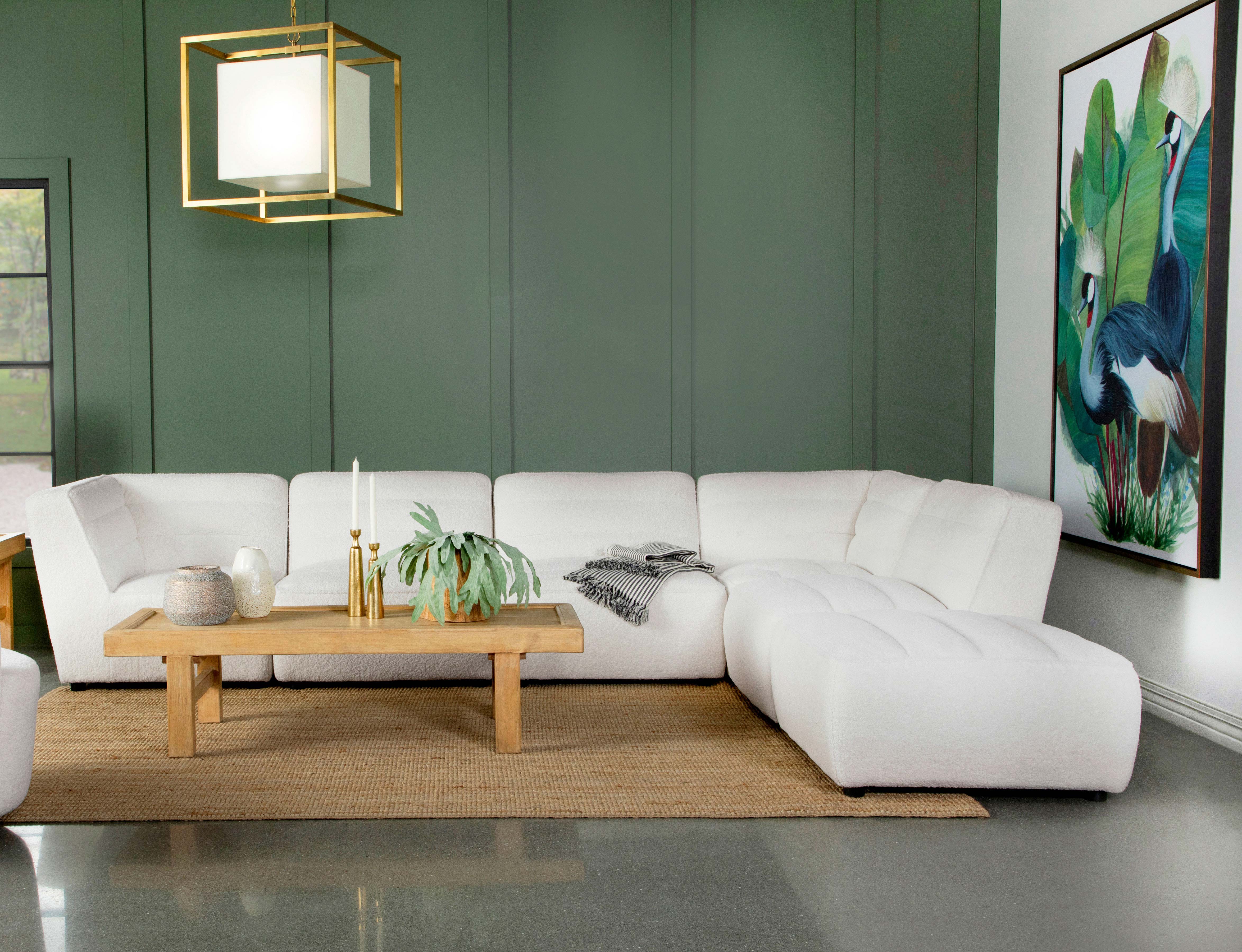 Tampa Furniture Outlet - Coaster - Sunny 6-piece Upholstered Modular Sectional Sofa Natural - 551621-SET
