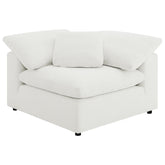 Tampa Furniture Outlet - Coaster - Raleigh Boucle Upholstered Corner Chair Ivory - 551752