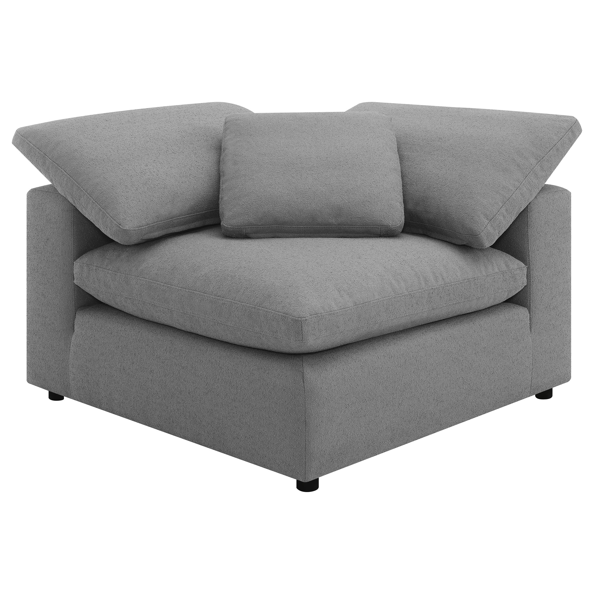 Tampa Furniture Outlet - Coaster - Raleigh Boucle Upholstered Corner Chair Grey - 551755