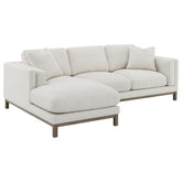 Tampa Furniture Outlet - Coaster - Geneva Boucle Upholstered Sectional Chaise Sofa Sand - 551777