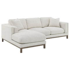 Tampa Furniture Outlet - Coaster - Geneva Boucle Upholstered Sectional Chaise Sofa Sand - 551777