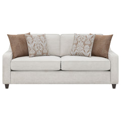 Christine 2-piece Upholstered Sloped Arm Sofa Set Beige