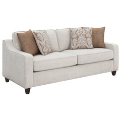 Tampa Furniture Outlet - Coaster - Christine Upholstered Sloped Arm Sofa Beige - 552061