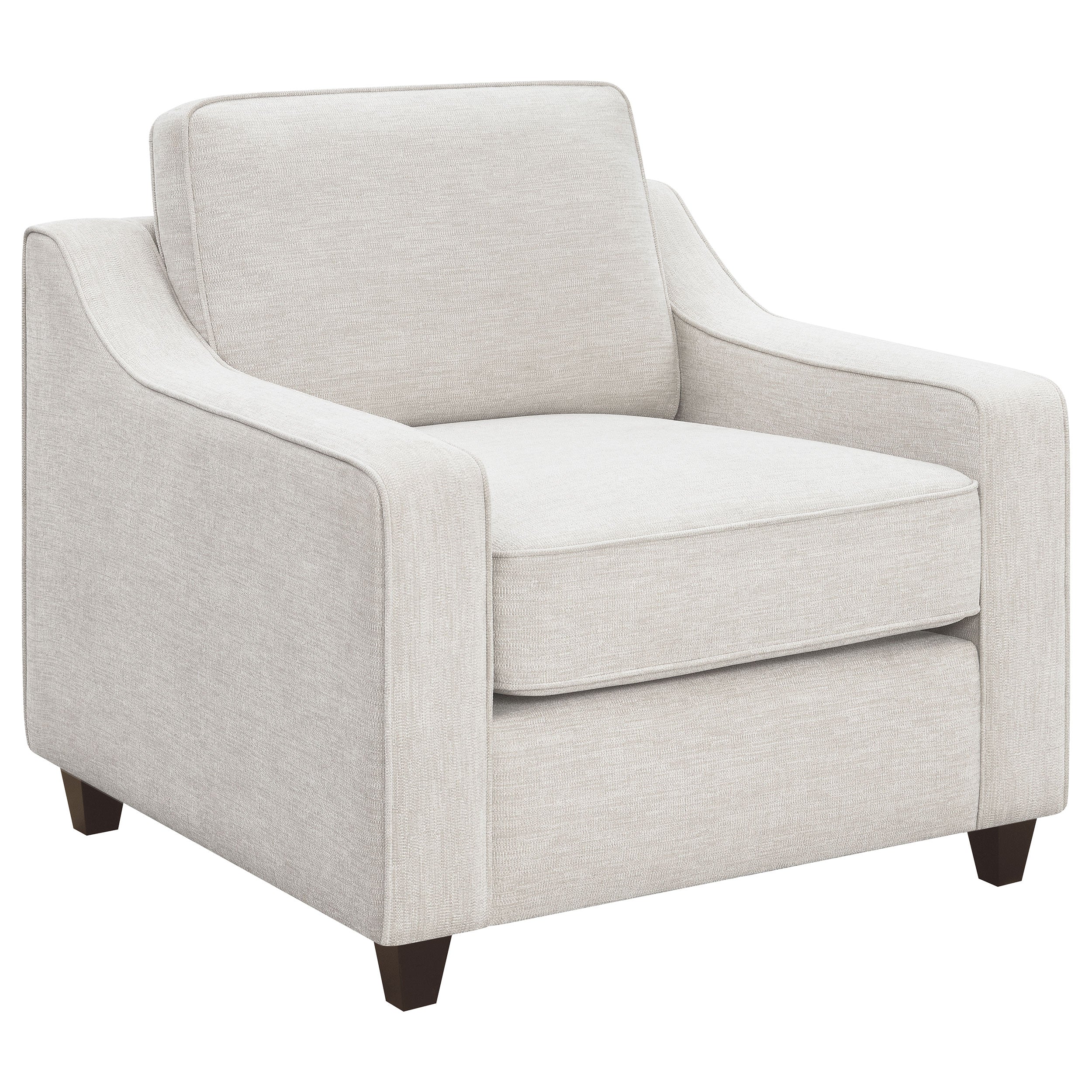 Tampa Furniture Outlet - Coaster - Christine Upholstered Sloped Arm Accent Chair Beige - 552063