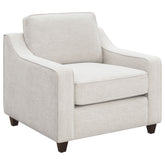 Tampa Furniture Outlet - Coaster - Christine Upholstered Sloped Arm Accent Chair Beige - 552063