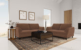 Tampa Furniture Outlet - Coaster - Selma 2-piece Velvet Upholstered Crescent Arm Sofa Set Rust - 552101-S2