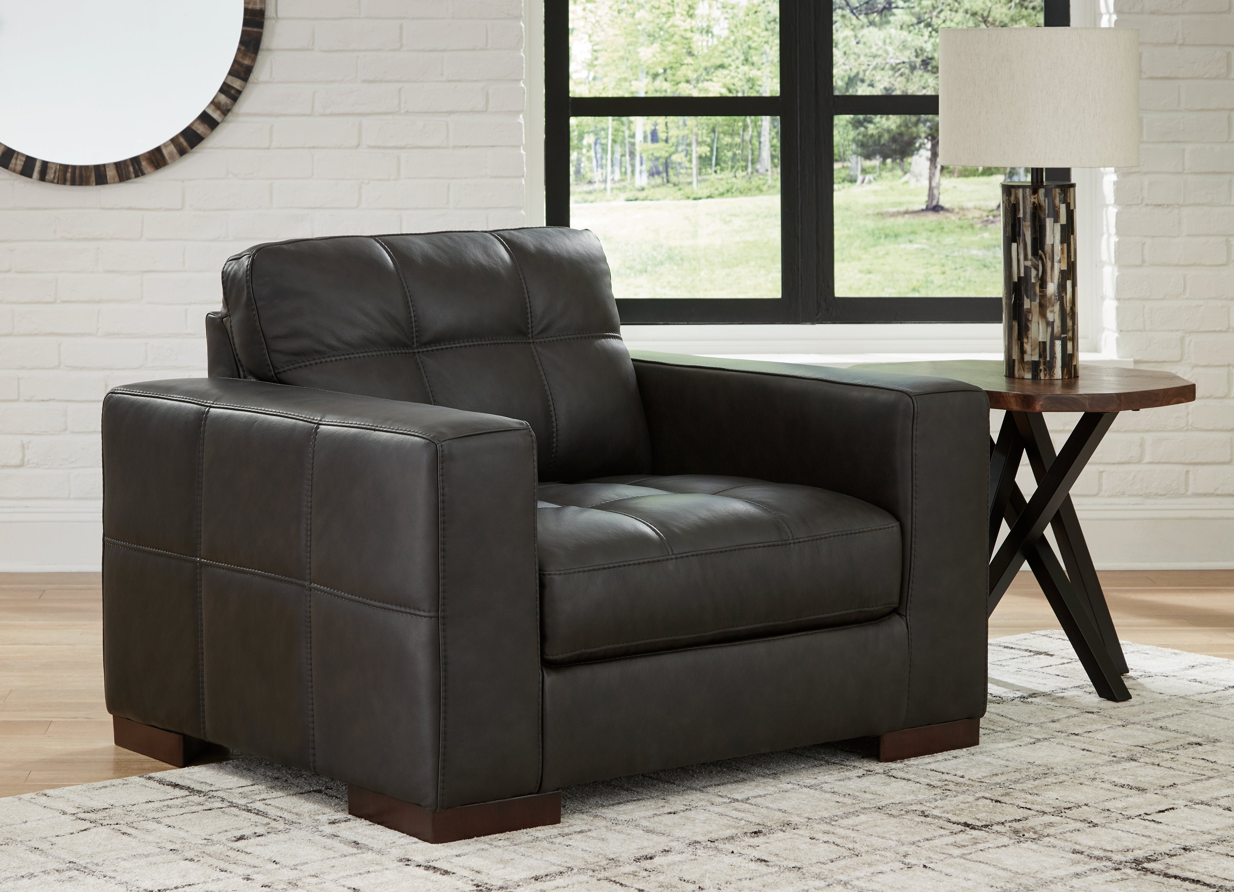 Tampa Furniture Outlet Lutz - Ashley Furniture - Luigi Living Room - Chair and a Half / Thunder - 5650623