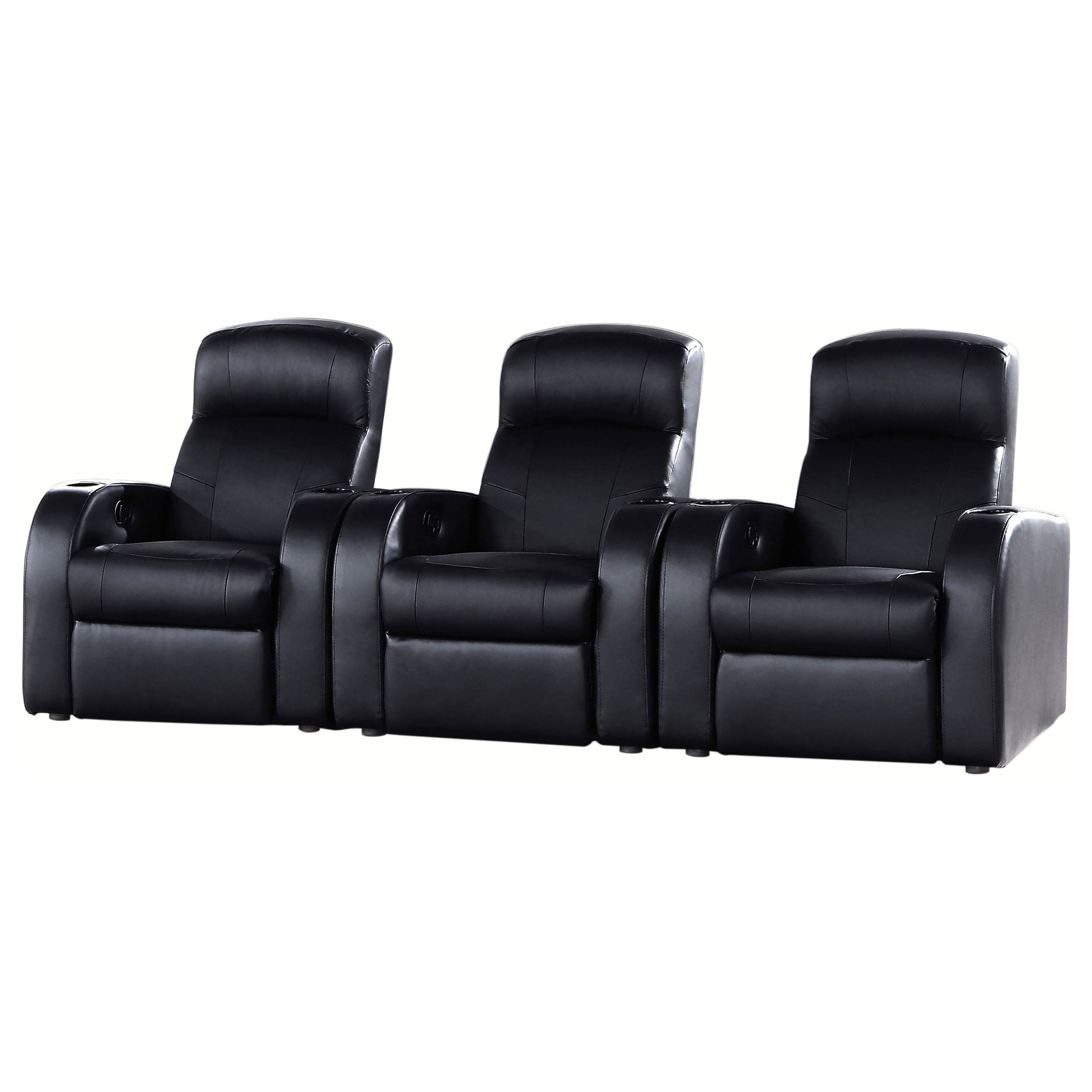 Tampa Furniture Outlet - Coaster - Cyrus 3-piece Upholstered Home Theater Seating - 600001-S3B