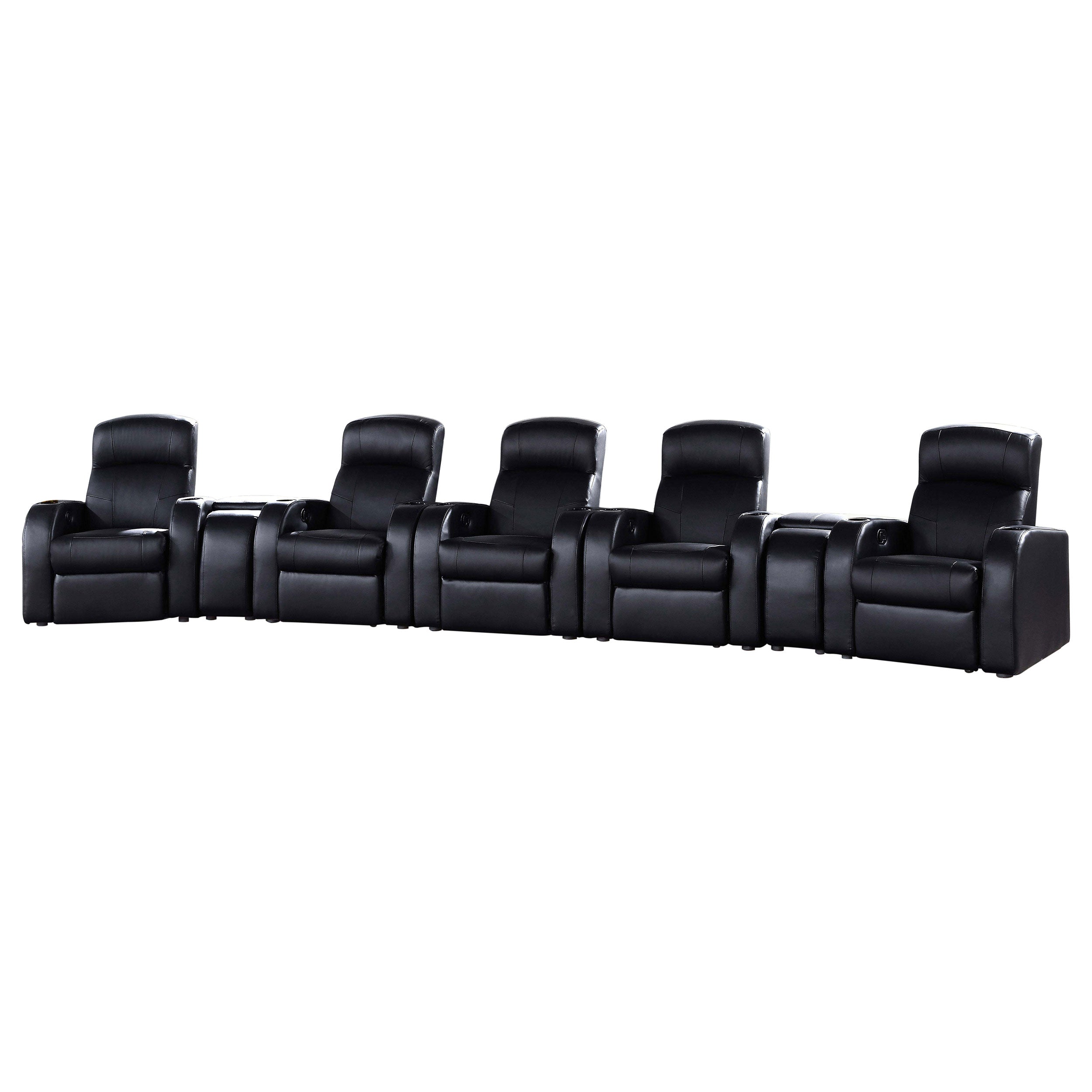 Tampa Furniture Outlet - Coaster - Cyrus 7-piece Upholstered Home Theater Seating - 600001-S5B