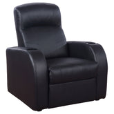 Tampa Furniture Outlet - Coaster - Cyrus Upholstered Track Arm Recliner Black - 600001