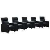 Tampa Furniture Outlet - Coaster - Toohey Upholstered Tufted Recliner Living Room Set Black - 600181-S5A