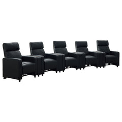 Tampa Furniture Outlet - Coaster - Toohey Upholstered Tufted Recliner Living Room Set Black - 600181-S5A