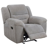 Tampa Furniture Outlet - Coaster - Gilson Chenille Upholstered Glider Recliner Chair Grey - 602553
