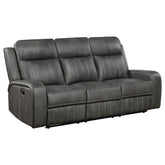 Tampa Furniture Outlet - Coaster - Raelynn Upholstered Track Arm Motion Sofa Grey - 603191