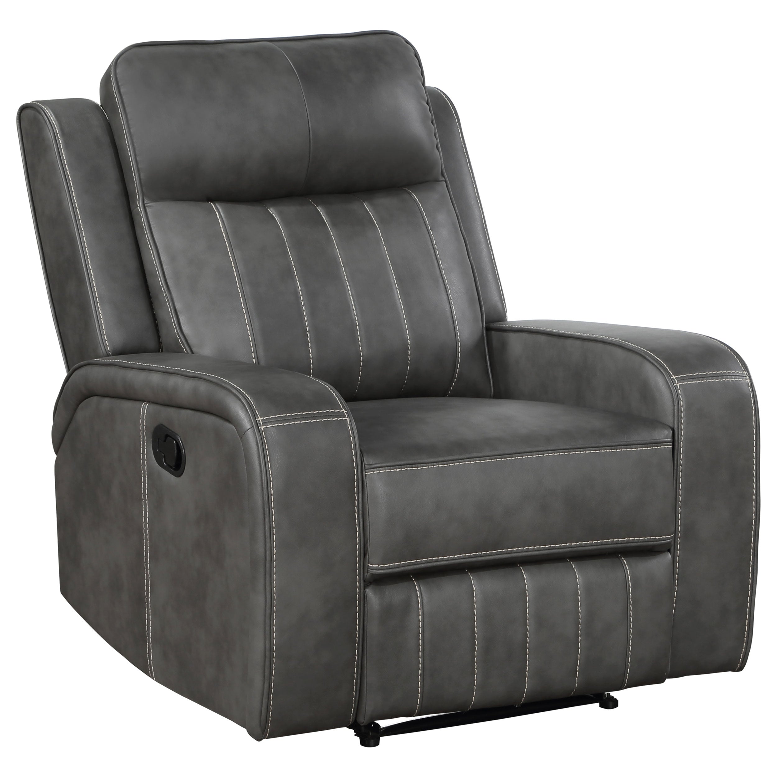 Tampa Furniture Outlet - Coaster - Raelynn Upholstered Track Arm Recliner Grey - 603193