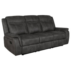 Tampa Furniture Outlet - Coaster - Lawrence Upholstered Padded Arm Reclining Sofa Charcoal - 603504