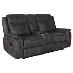 Tampa Furniture Outlet - Coaster - Lawrence Upholstered Padded Arm Reclining Loveseat Charcoal - 603505