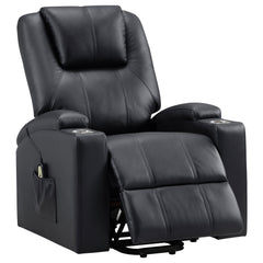 Tampa Furniture Outlet - Coaster - Armstrong Upholstered Power Lift Massage Recliner Espresso - 609475P