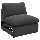 Tampa Furniture Outlet - Coaster - Collins Modular Power Armless Recliner Dark Grey - 609530ARP