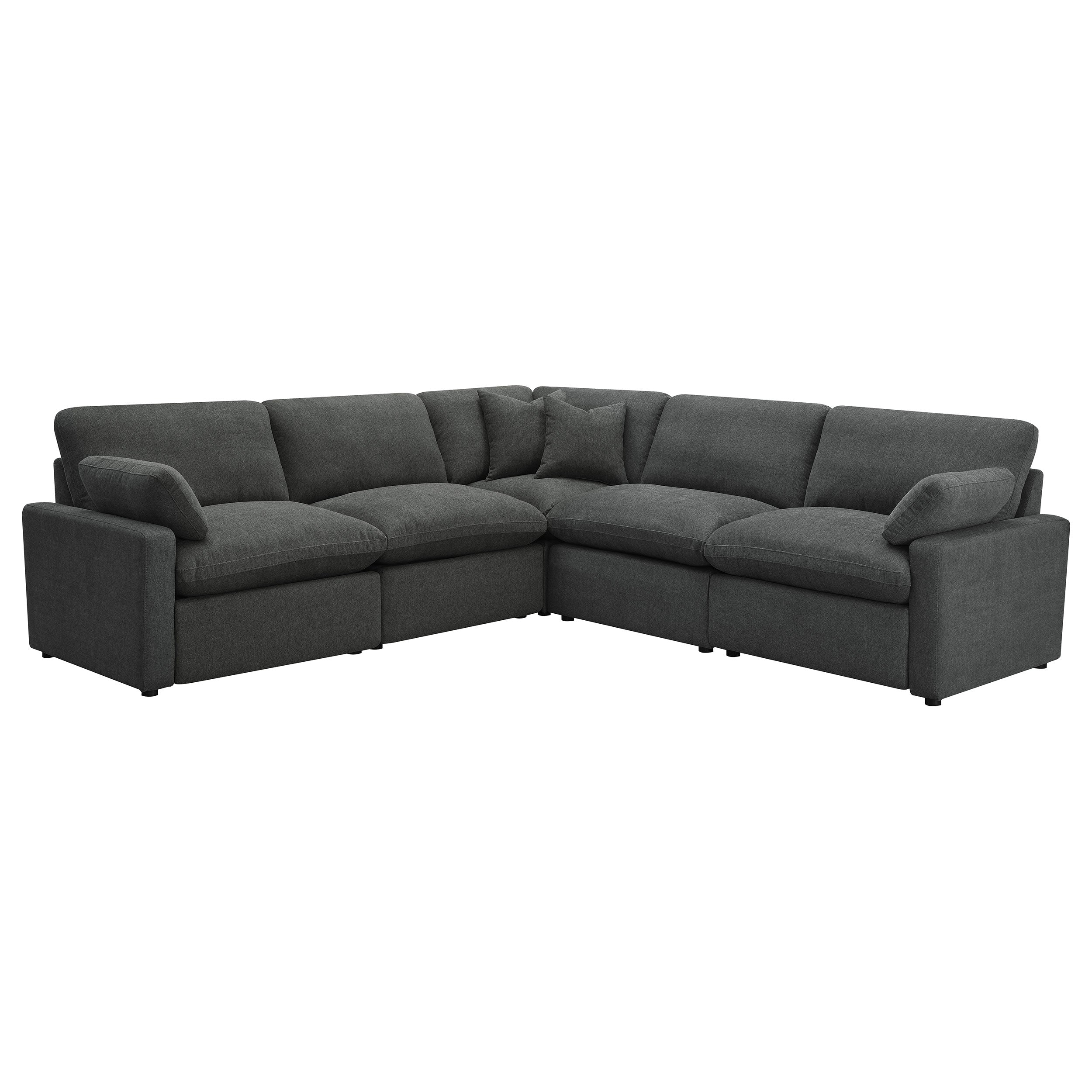 Tampa Furniture Outlet - Coaster - Collins 5-piece Modular Power Reclining Sectional Dark Grey - 609530P