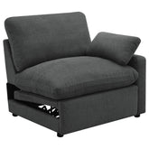 Tampa Furniture Outlet - Coaster - Collins Modular RAF Power Recliner Dark Grey - 609530RRP