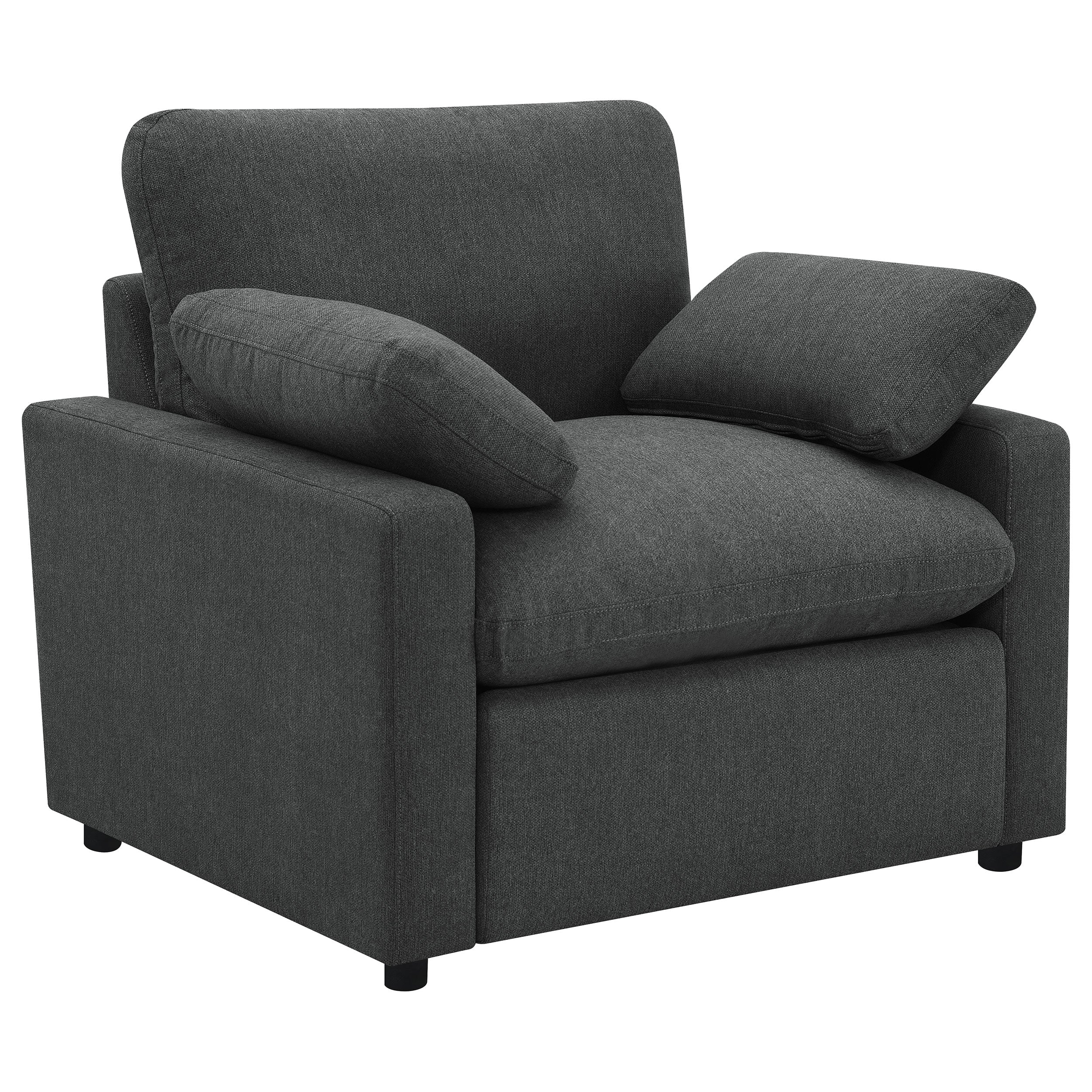 Tampa Furniture Outlet - Coaster - Collins Upholstered Power Recliner Chair Dark Grey - 609533P