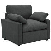 Tampa Furniture Outlet - Coaster - Collins Upholstered Power Recliner Chair Dark Grey - 609533P