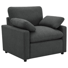Tampa Furniture Outlet - Coaster - Collins Upholstered Power Recliner Chair Dark Grey - 609533P