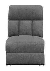 Tampa Furniture Outlet - Coaster - Bahrain Upholstered Armless Power Recliner Charcoal - 609540ARP
