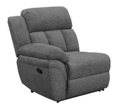 Tampa Furniture Outlet - Coaster - Bahrain Upholstered LAF Recliner Charcoal - 609540LR