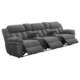 Tampa Furniture Outlet - Coaster - Bahrain 5-piece Power Home Theater Seating Charcoal - 609541PT