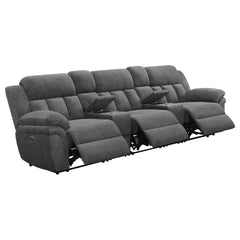 Tampa Furniture Outlet - Coaster - Bahrain 5-piece Power Home Theater Seating Charcoal - 609541PT