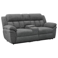 Tampa Furniture Outlet - Coaster - Bahrain Upholstered Power Loveseat Charcoal - 609542P