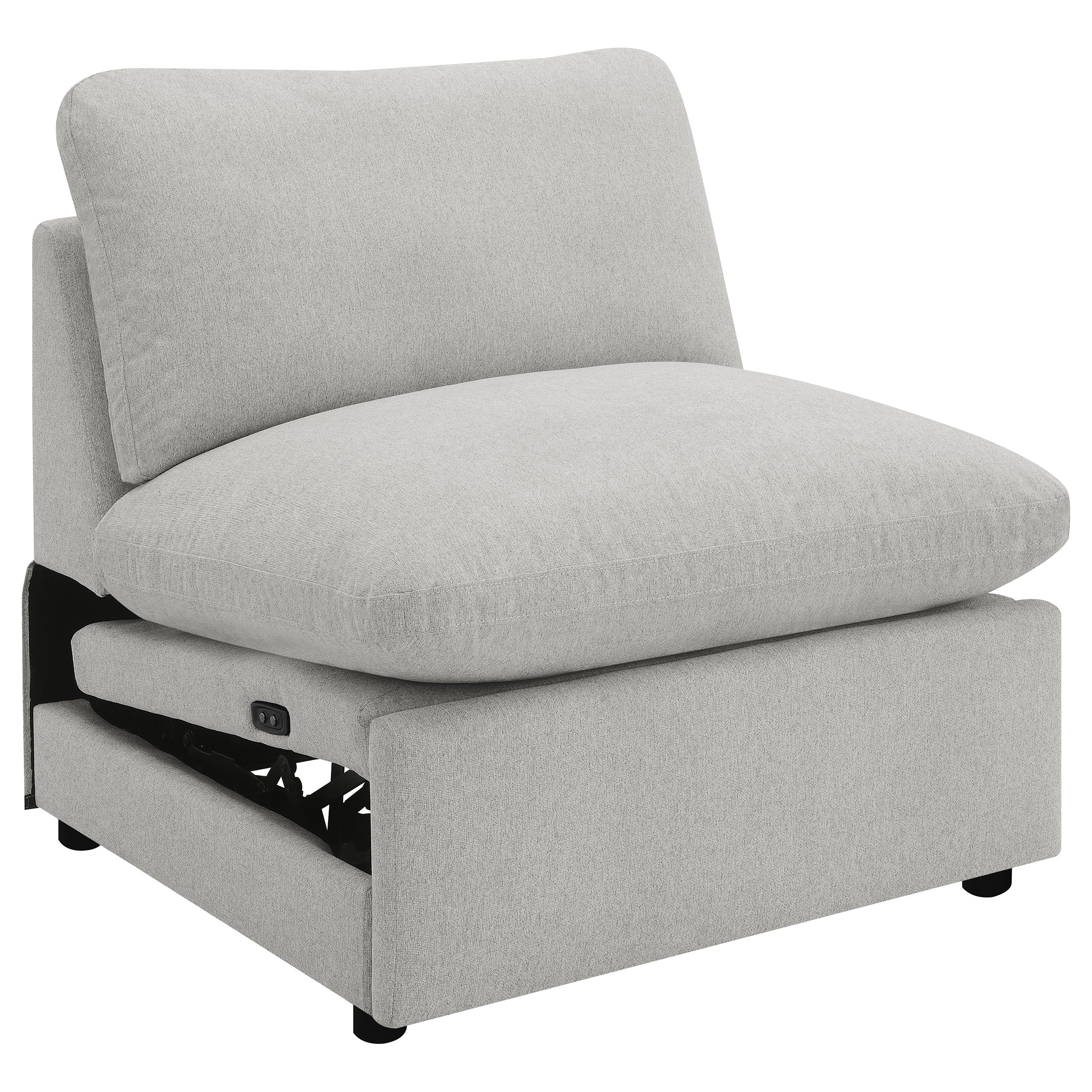 Tampa Furniture Outlet - Coaster - Collins Modular Power Armless Recliner Grey - 609560ARP