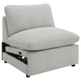 Tampa Furniture Outlet - Coaster - Collins Modular Power Armless Recliner Grey - 609560ARP