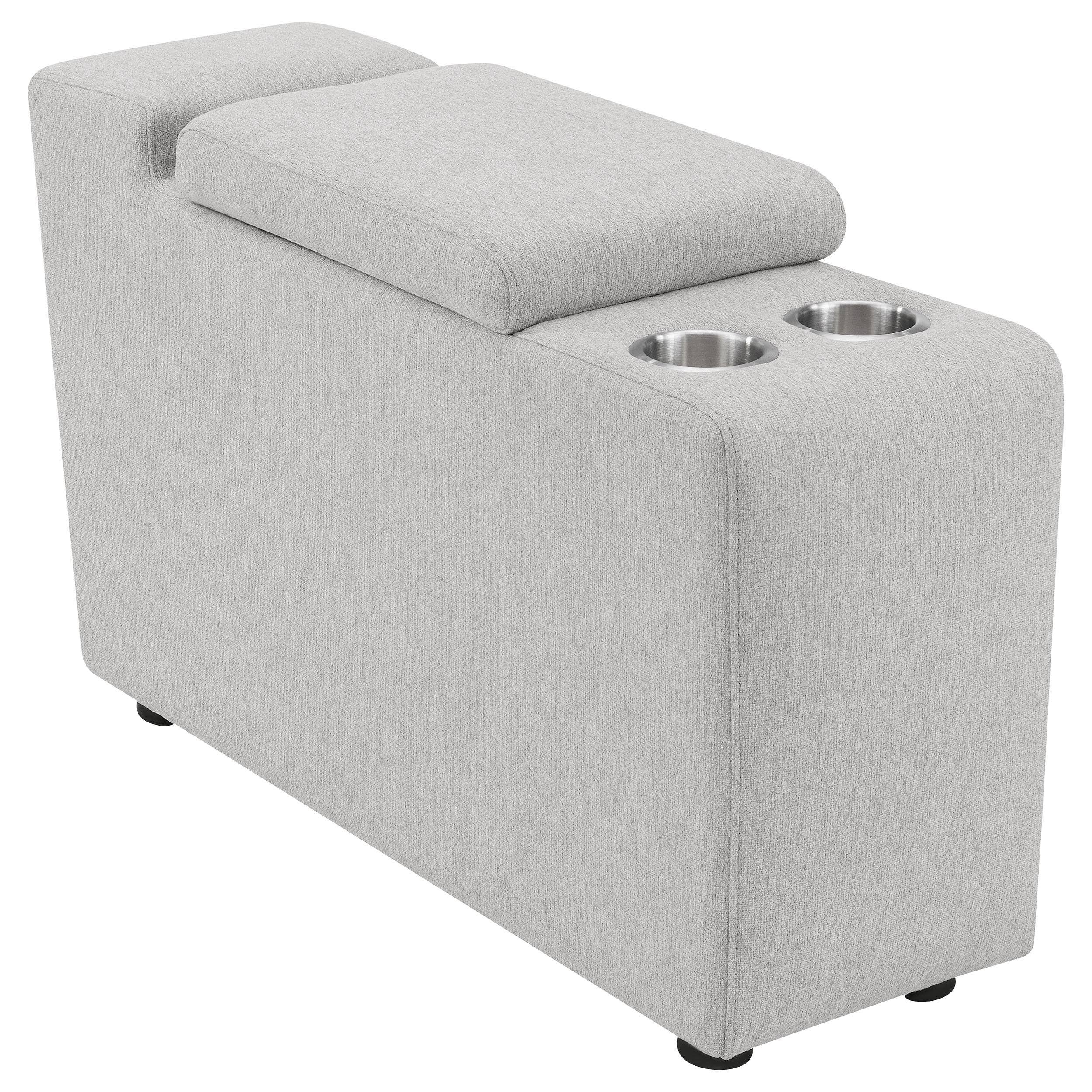 Tampa Furniture Outlet - Coaster - Collins Upholstered Modular Storage Console Grey - 609560CON