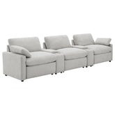 Tampa Furniture Outlet - Coaster - Collins 5-Piece Power Reclining Home Theater Seating Grey - 609561PT
