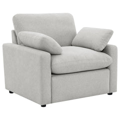 Tampa Furniture Outlet - Coaster - Collins Upholstered Power Recliner Chair Grey - 609563P