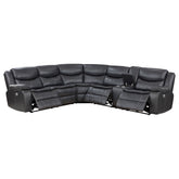 Tampa Furniture Outlet - Coaster - Sycamore Upholstered Power Reclining Sectional Sofa Grey - 610200P