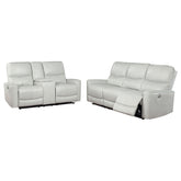Tampa Furniture Outlet - Coaster - Greenfield 2-piece Power Reclining Sofa Set Dove Grey - 610261P-S2