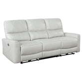 Tampa Furniture Outlet - Coaster - Greenfield Upholstered Power Reclining Sofa Dove Grey - 610261P