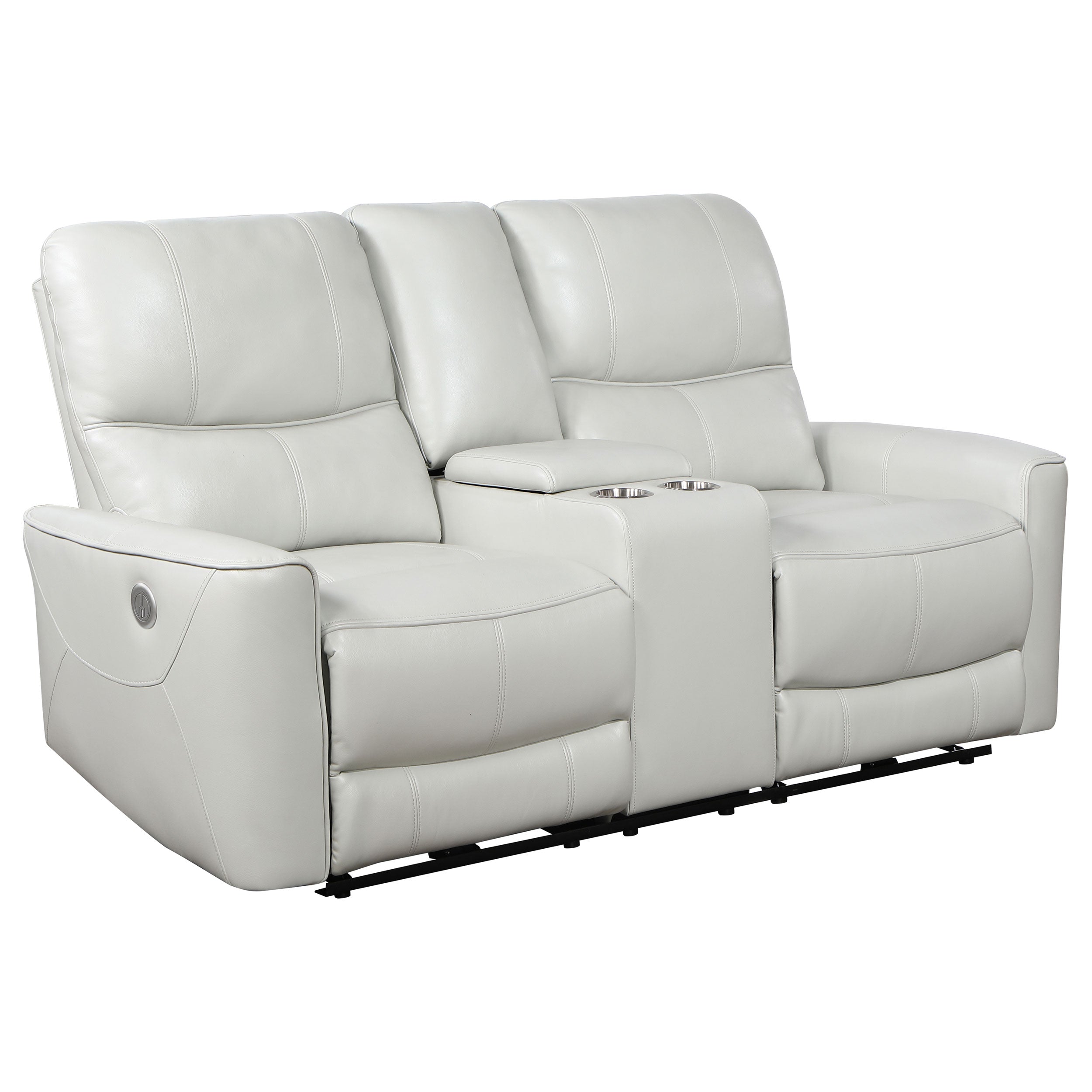 Tampa Furniture Outlet - Coaster - Greenfield Upholstered Power Reclining Loveseat Dove Grey - 610262P